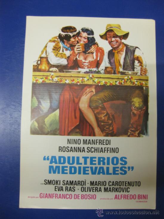 Cine: ADULTERIOS MEDIEVALES. NINO MANFREDI. ROSANNA SCHIAFFINO. GUIA PUBLICITARIA DE PELICULA.