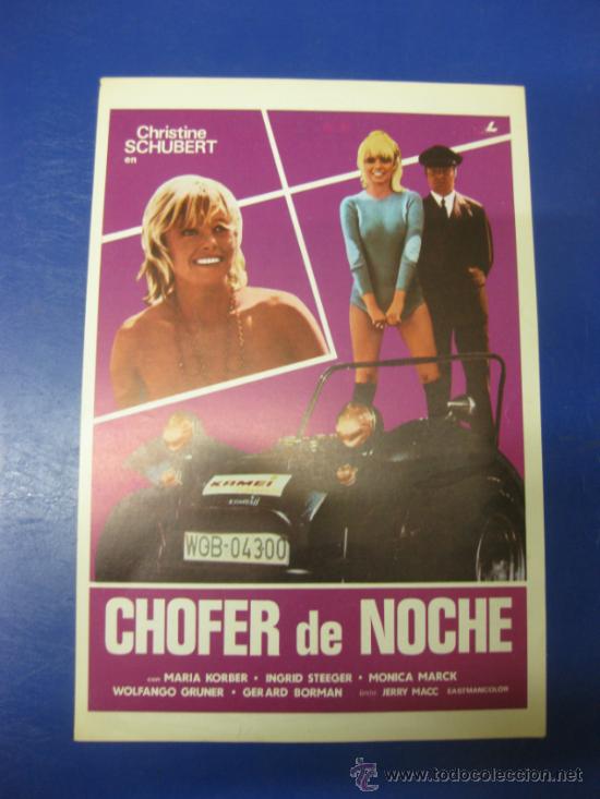 Cine: CHOFER DE NOCHE.MARIA KORBER. GUIA PUBLICITARIA DE LA .PELICULA.