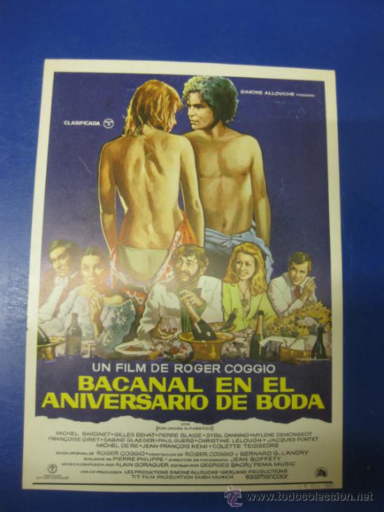 Cine: BACANAL EN EL ANIVERSARIO DE BODA.GUIA PUBLICITARIA DE LA PELICULA.