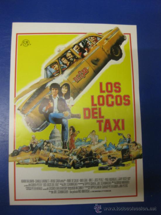 Cine: LOCOS DEL TAXI. ADAM BALDWIN-CHARLIE BARNETT-IRENE CARA. GUIA PUBLICITARIA  DE LA PELICULA.