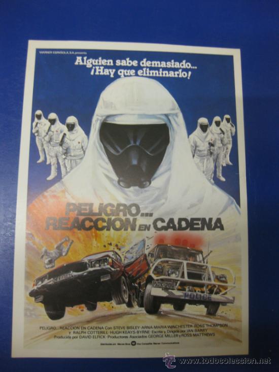 Cine: PELIGRO REACCION EN CADENA. STEVE BISLEY. GUIA PUBLICITARIA  DE LA PELICULA.