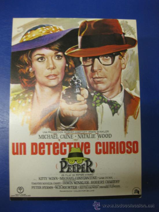 Cine: UN DETECTIVE CURIOSO. MICHEL CAINE-NATALIE WOOD.GUIA PUBLICITARIA DE LA PELICULA.