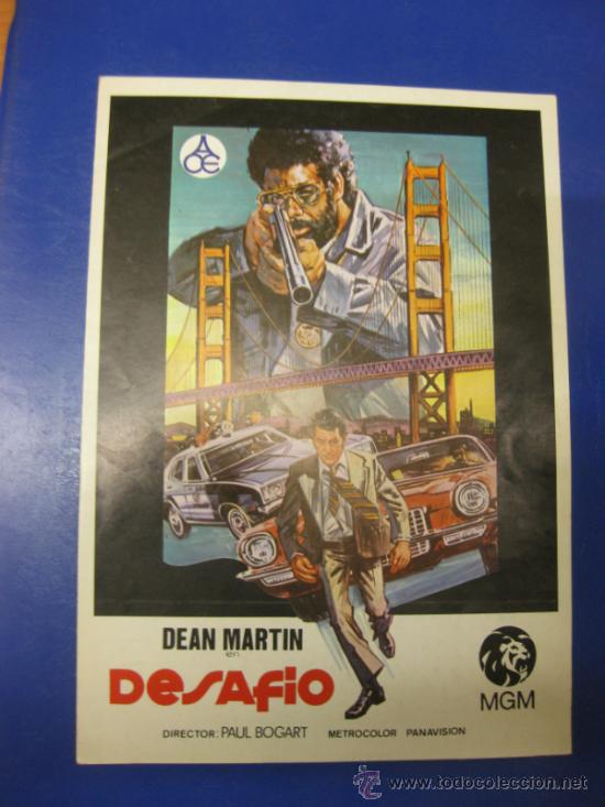Cine: DESAFIO. DEAN MARTIN.GUIA PUBLICITARIA DOBLE DE LA PELICULA.