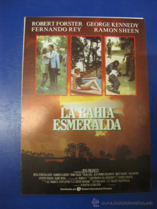 Cine: LA BAHIA ESMERALDA.ROBERT FORSTER-FERNANDO REY.GUIA PUBLICITARIA DOBLE DE LA PELICULA.