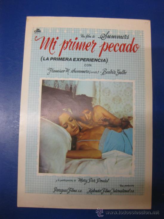 Cine: MI PRIMER PECADO. SUMMERS.MARY PAZ PONDAL. GUIA PUBLICITARIA DE LA PELICULA.