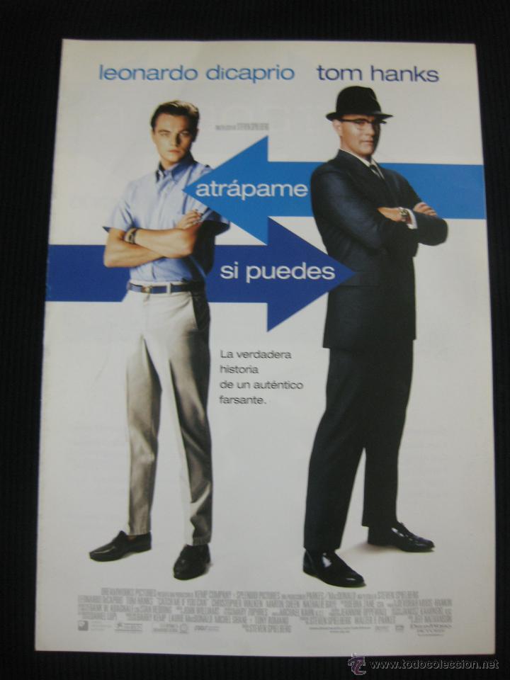 Cin&eacute;ma: ATRAPAME SI PUEDES. LEONARDO DI CAPRIO, TOM HANKS... GUIA PUBLICITARIA DOBLE DE LA PELICULA.