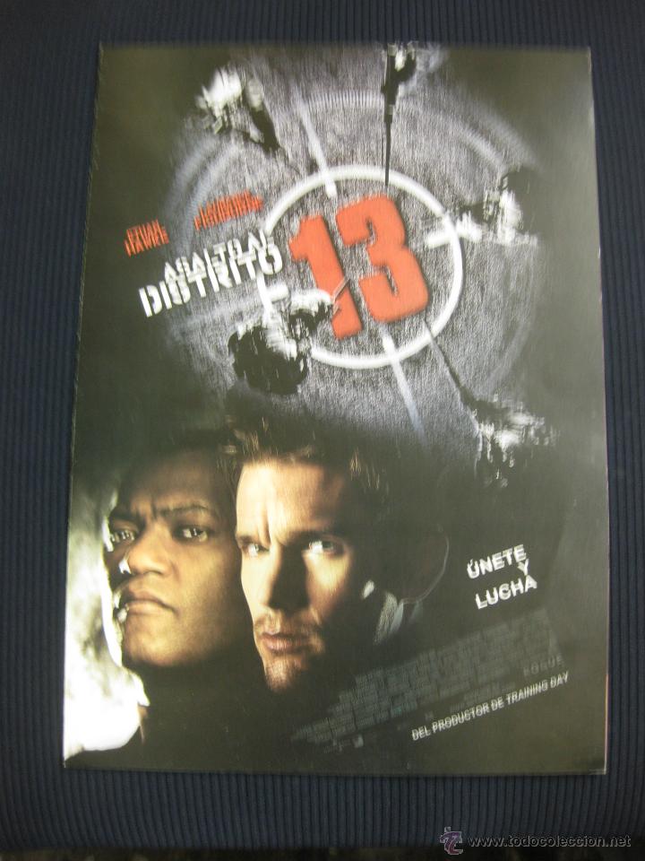 Cin&eacute;ma: ASALTO AL DISTRITO 13. ETHAN HAWKE, LAURENCE FISHBURNE... GUIA PUBLICITARIA DOBLE DE LA PELICULA.