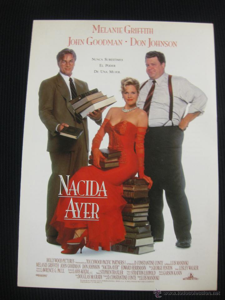 Cin&eacute;ma: NACIDA AYER. MELANIE GRIFFITH, DON JOHNSON... GUIA PUBLICITARIA DOBLE DE LA PELICULA.