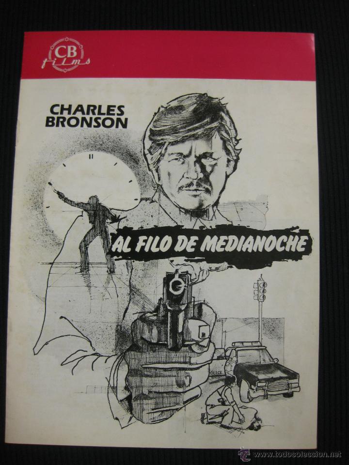 Cin&eacute;ma: AL FILO DE MEDIANOCHE. CHARLES BRONSON...GUIA PUBLICITARIA DOBLE DE LA PELICULA.