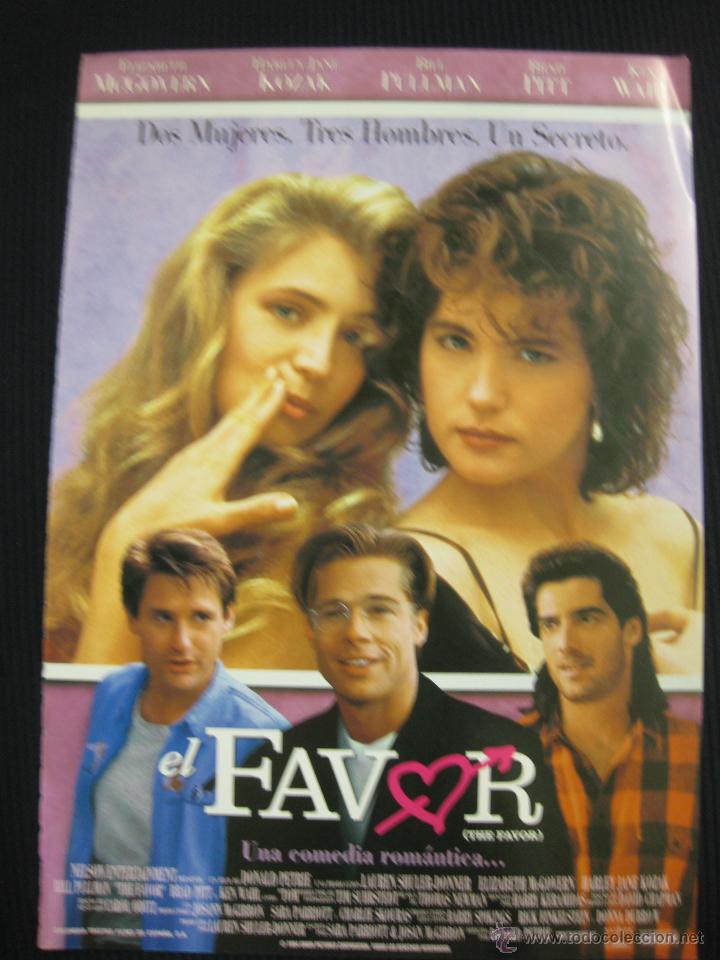 Cine: EL FAVOR. ELIZABETH MCGOVERN, BRAD PITT....GUIA PUBLICITARIA  DE LA PELICULA.