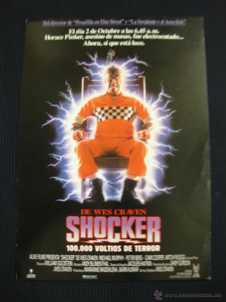 Cine: SHOCKER. 100000 VOLTIOS DE TERROR...GUIA PUBLICITARIA  DE LA PELICULA.