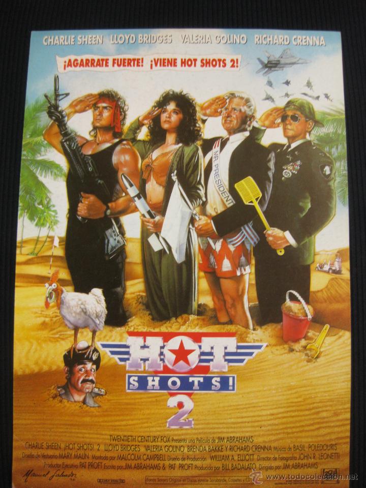 Cine: HOT SHOTS ! 2. CHARLIE SHEEN, LLOYD BRIDGES....GUIA PUBLICITARIA  DE LA PELICULA.