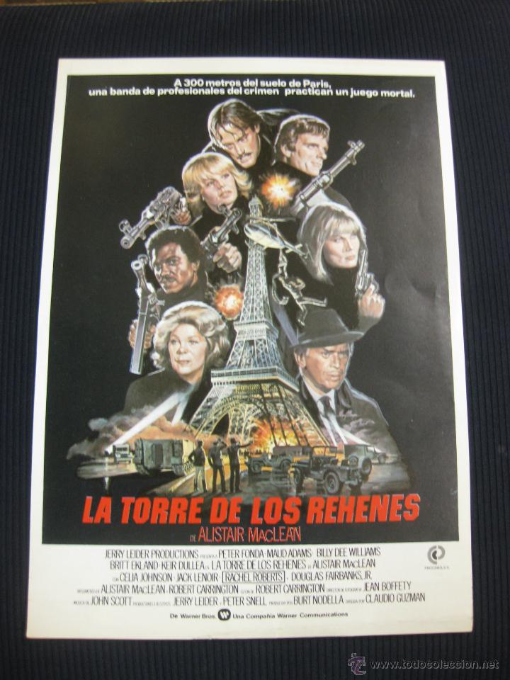 Cine: LA TORRE DE LOS REHENES. BRITT EKLAND, PETER FONDA...GUIA PUBLICITARIA  DE LA PELICULA.