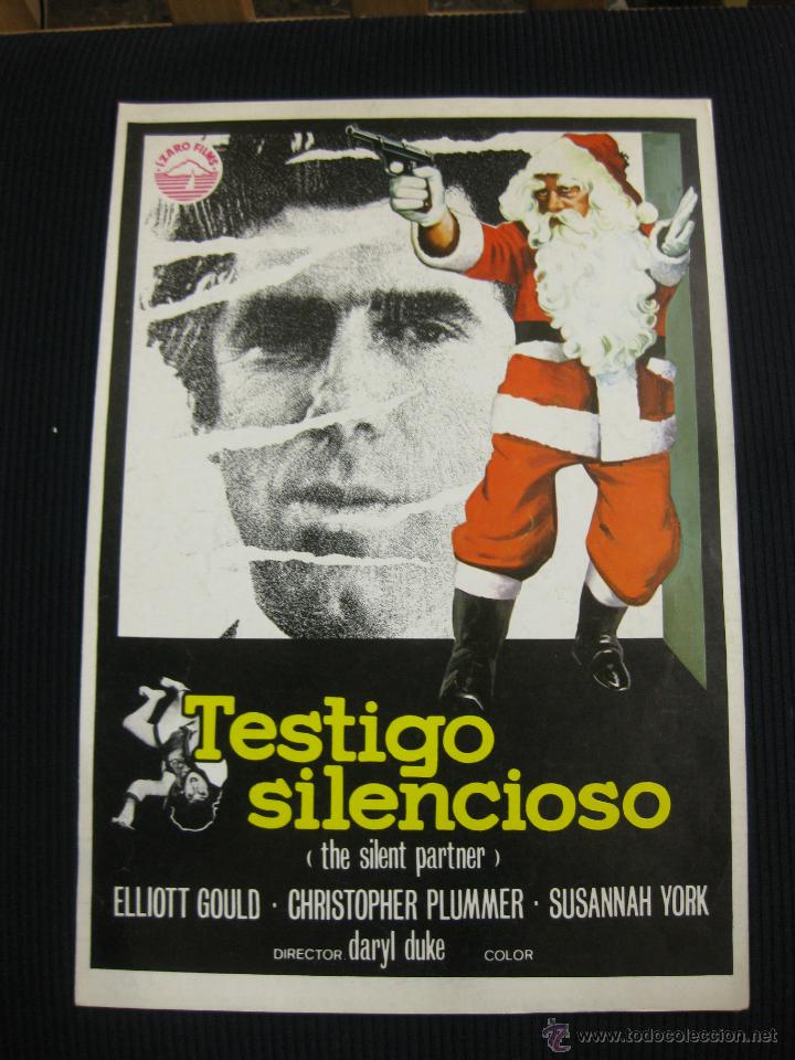 Cine: TESTIGO SILENCIOSO. ELLIOTT GOULD, SUSANNAH YORK... GUIA PUBLICITARIA DE LA PELICULA.