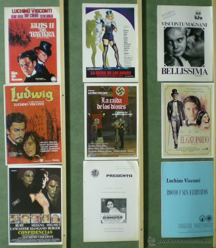 Cinema: TP93 LUCHINO VISCONTI COLECCION 7 GUIAS ORIGINALES + 1 DOSSIER + 1 PRESSBOOK
