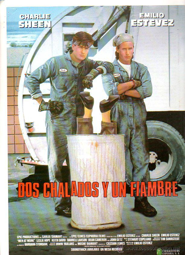 Cinema: GUIA PUBLICITARIA DE LA PELICULA DOS CHALADOS Y UN FIAMBRE. CHARLIE SHEEN. EMILIO ESTEVEZ