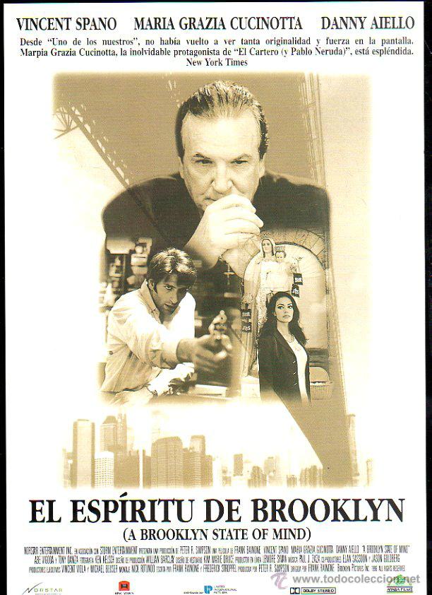 Cinema: GUIA PUBLICITARIA DE LA PELICULA EL ESPIRITU DE BROOKLYN. VICENT SPANO. M&ordf; GRAZIA CUCINOTTA