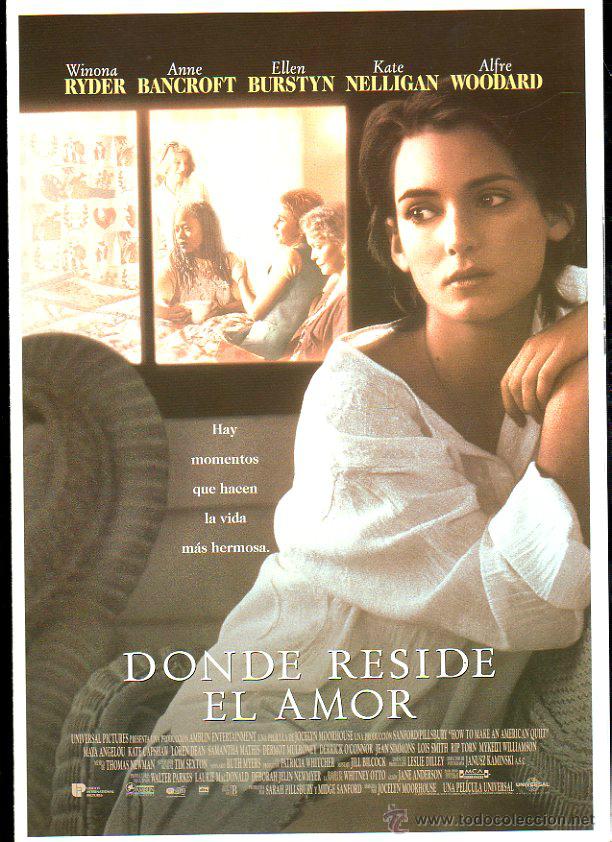 Cinema: GUIA PUBLICITARIA DE LA PELICULA DONDE RESIDA EL AMOR. WINONA RYDER. ANNE BANCROFT