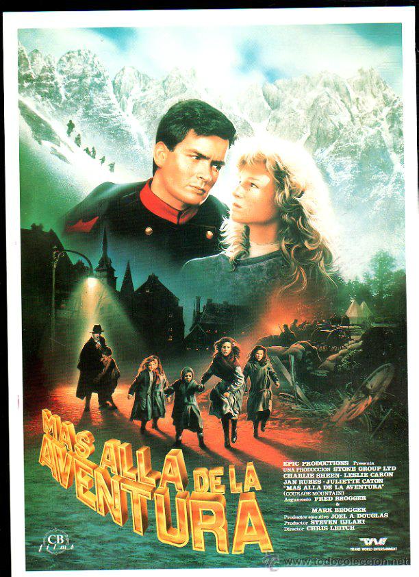 Cinema: GUIA PUBLICITARIA DE LA PELICULA MAS ALLA DE LA AVENTURA. CHARLIE SHEEN. LESLIE CARON.