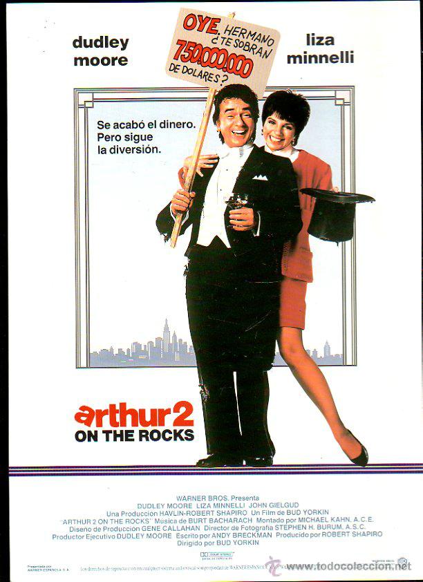 Cin&eacute;ma: GUIA PUBLICITARIA DE CINE DE LA PELICULA ARTHUR2 ON THE ROCKS. DUDLEY MOORE. LIZA MINNELLI