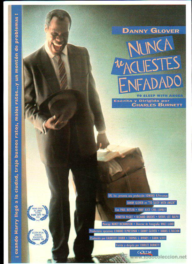 Cinema: GUIA PUBLICITARIA DE CINE DE LA PELICULA NUNCA TE ACUESTES ENFADADO. DANNY GLOVER