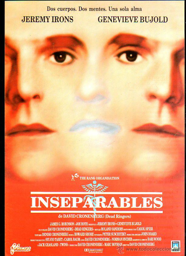 Cin&eacute;ma: GUIA PUBLICITARIA DE CINE DE LA PELICULA INSEPARABLES. JAREMY IRONS. GENEVIEVE BUJOLD