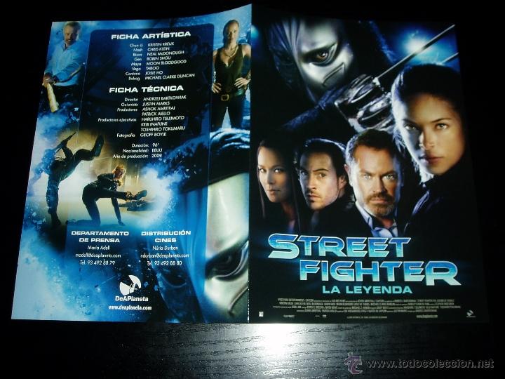 Cine: STREET FIGHTER. LA LEYENDA. GU&Iacute;A  PUBLICITARIA DOBLE ORIGINAL DE LA PEL&Iacute;CULA