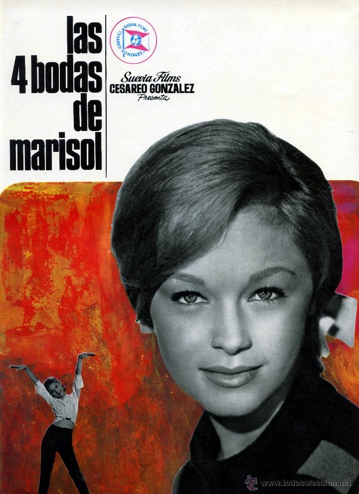 Cine: LAS 4 BODAS DE MARISOL 1967 (GUIA ORIGINAL DE SU ESTRENO EN ESPA&Ntilde;A) MARISOL - EMILIO GUTIERREZ CABA