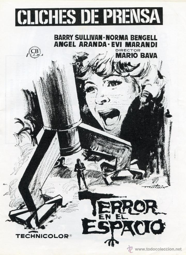 Cine: TERROR EN EL ESPACIO 1965  (GUIA ORIGINAL 12 PAGINAS ESTRENO ESPA&Ntilde;A) TERROR DE CULTO MARIO BAVA