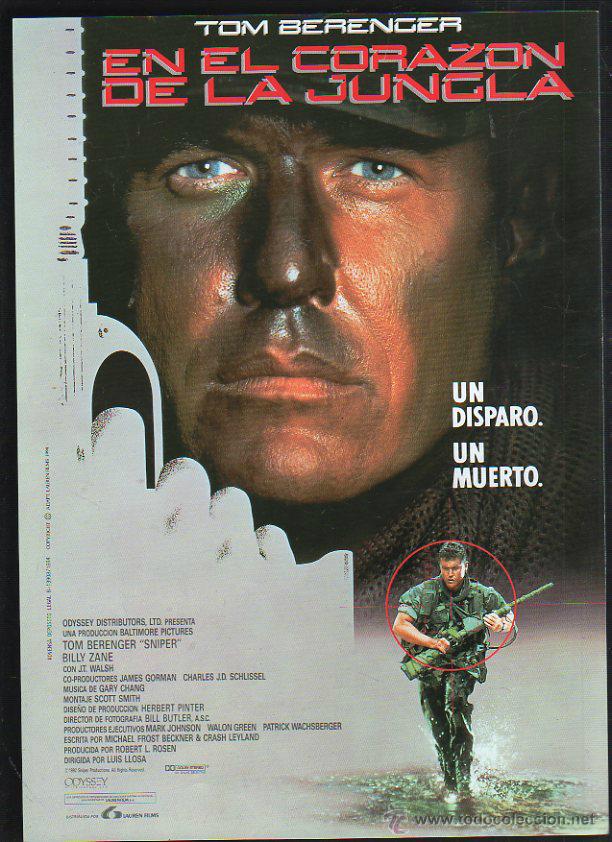 Cinema: GUIA PUBLICITARIA DE CINE DE LA PELICULA EN EL CORAZON DE LA JUNGLA. TOM BERENGER