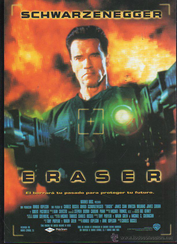 Cin&eacute;ma: GUIA PUBLICITARIA DE CINE DE LA PELICULA ERASER. SCHWARZENEGGER.