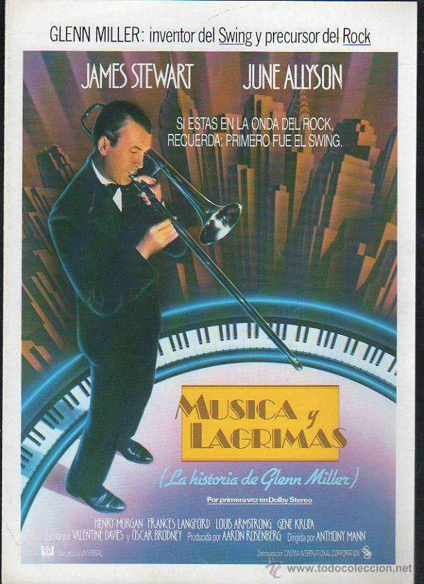 Cin&eacute;ma: GUIA PUBLICITARIA DE CINE DE LA PELICULA MUSICA Y LAGRIMAS (LA HISTORIA DE GLENN MILLER)