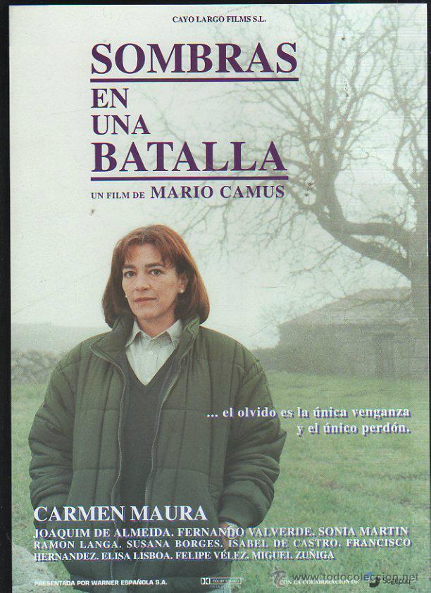 Cin&eacute;ma: GUIA PUBLICITARIA DE CINE DE LA PELICULA SOMBRAS EN UNA BATALLA. CARMEN MAURA
