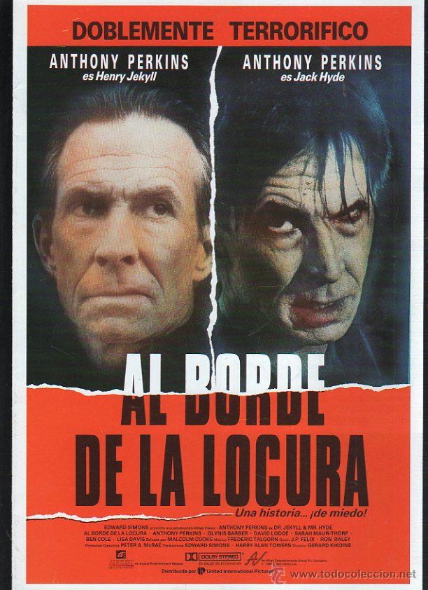 Cine: GUIA PUBLICITARIA DE CINE DE LA PELICULA AL BORDE DE LA LOCURA. ANTHONY PERKINS