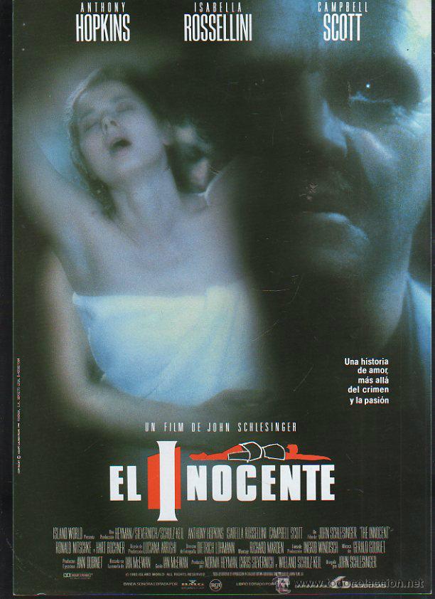 Cinema: GUIA PUBLICITARIA DE CINE DE LA PELICULA EL INOCENTE. ANTHONY HOPKINS, ISABELLA ROSSELLINI