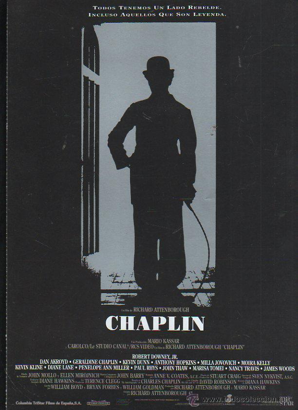 Cine: GUIA PUBLICITARIA DE CINE DE LA PELICULA CHAPLIN. CHARLIE CHAPLIN, GERALDINE CHAPLIN