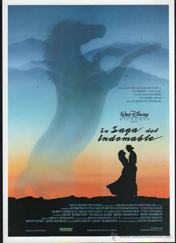 Cinema: GUIA PUBLICITARIA DE CINE DE LA PELICULA LA SAGA DEL INDOMABLE. WALT DISNEY
