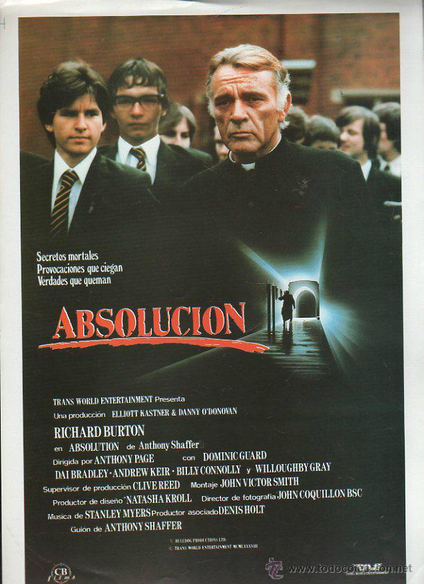 Cinema: GUIA PUBLICITARIA DE CINE DE LA PELICULA ABSOLUCION. RICHARD BURTON