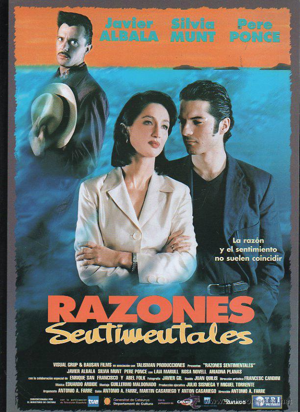 Cinema: GUIA PUBLICITARIA DE CINE DE LA PELICULA RAZONES SENTIMENTALES. JAVIER ALBALA, SILVIA MUNT