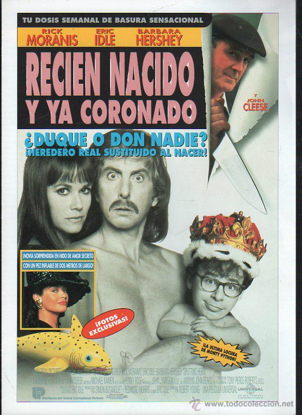 Cinema: GUIA PUBLICITARIA DE CINE DE LA PELICULA RECIEN NACIDO Y YA CORONADO. RICK MORANIS, ERIC IDLE