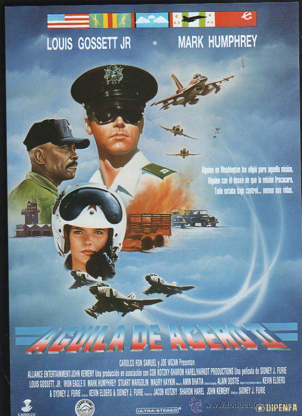 Cinema: GUIA PUBLICITARIA DE CINE DE LA PELICULA AGUILA DE ACERO II. LOUIS GOSSETT JR, MARK HUMPHREY