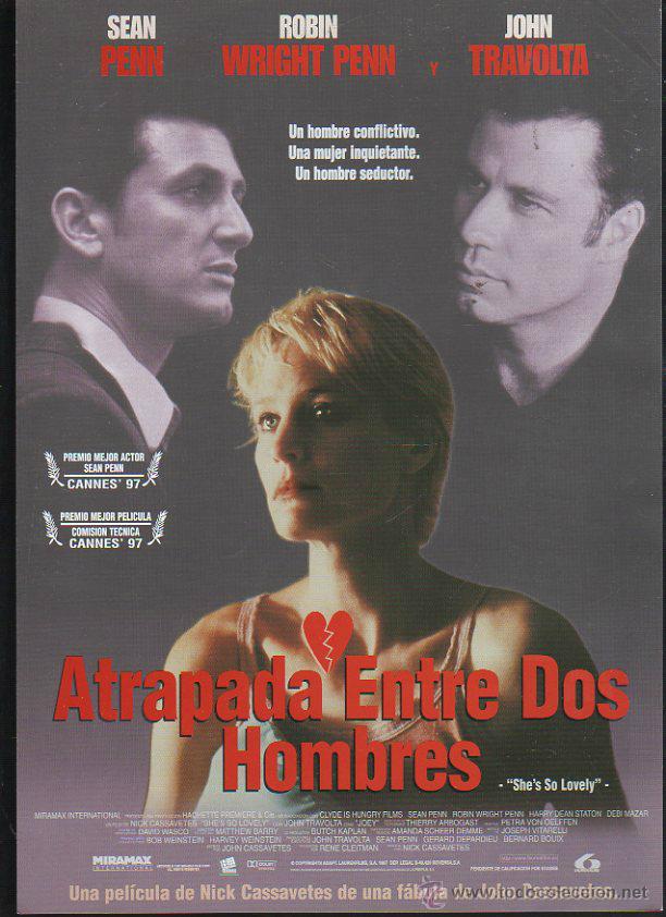 Cinema: GUIA PUBLICITARIA DE CINE DE LA PELICULA ATRAPADA ENTRE DOS HOMBRES. SEAN PENN, JOHN TRAVOLTA