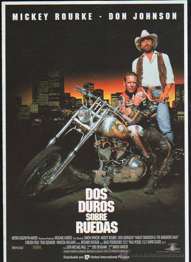 Cinema: GUIA PUBLICITARIA DE CINE DE LA PELICULA DOS DUROS SOBRE RUEDAS. MICKEY ROURKE, DON JOHNSON