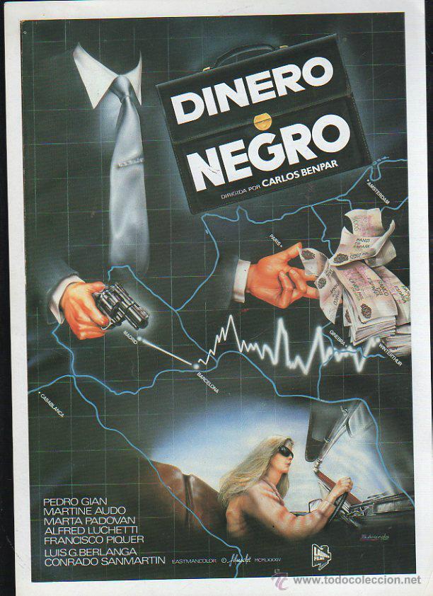 Cinema: GUIA PUBLICITARIA DE CINE DE LA PELICULA DINERO NEGRO. PEDRO GIAN, MARTINE AUDO