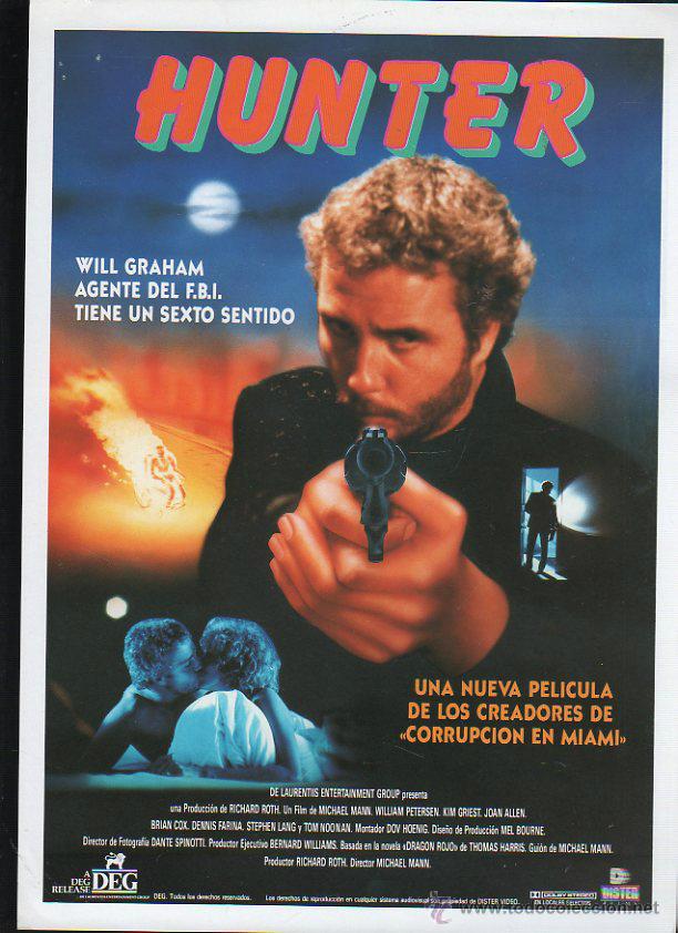 Cinema: GUIA PUBLICITARIA DE CINE DE LA PELICULA HUNTER. WILLIAM L.PETERSEN