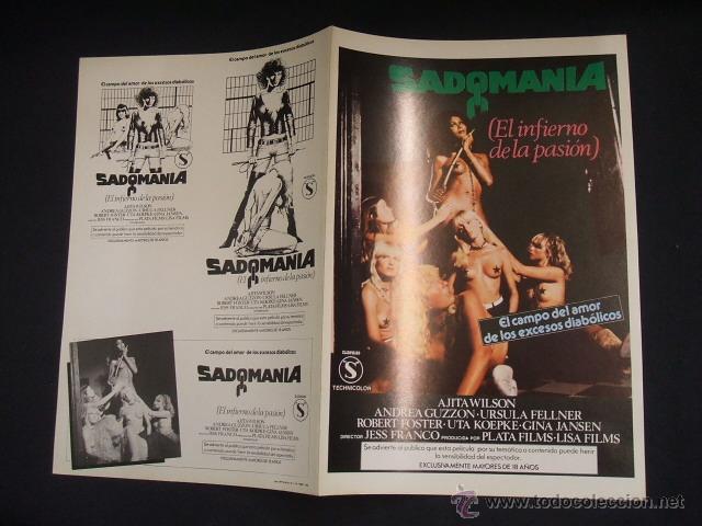 Cinema: GUIA PUBLICITARIA DE LA PELICULA SADOMANIA (EL INFIERNO DE LA PASION) -