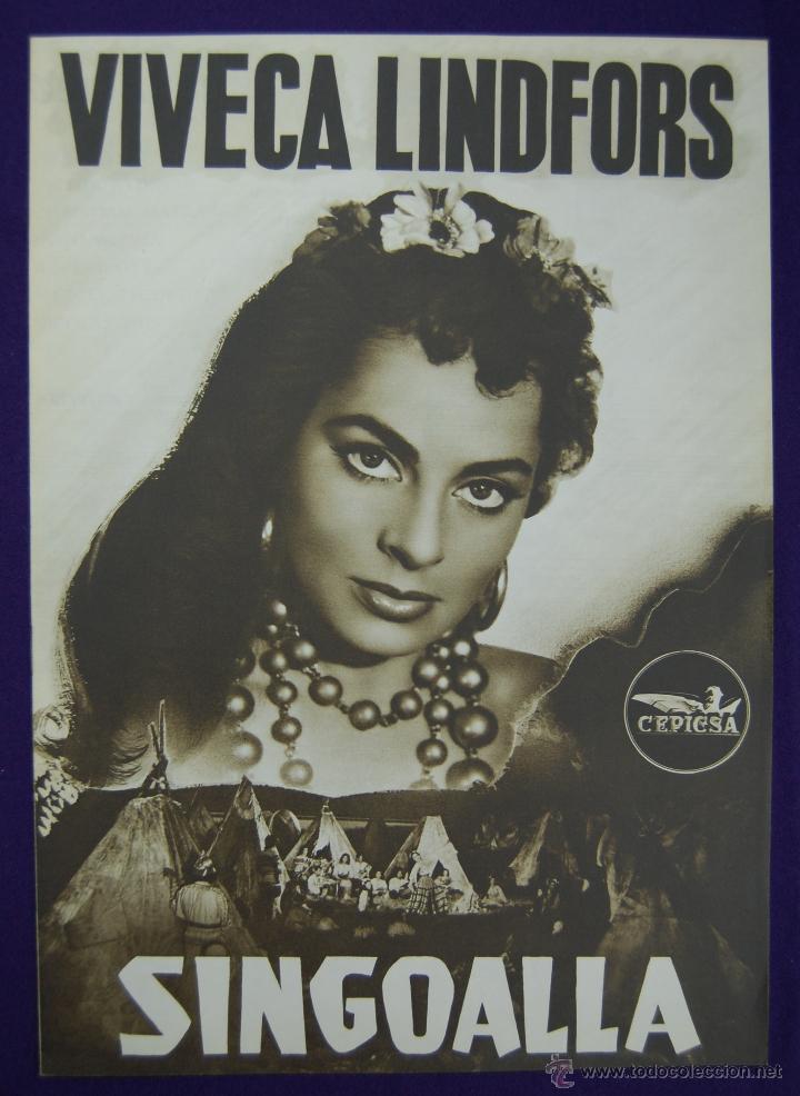 Cine: GUIA ORIGINAL SINGOALLA. VIVECA LINDFORS. ESTRENO CEPICSA. CINE - PROGRAMA. PRESSBOOK