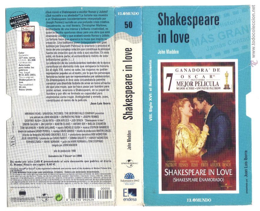Cine: caratula DE VHS - shakespeare enamorado