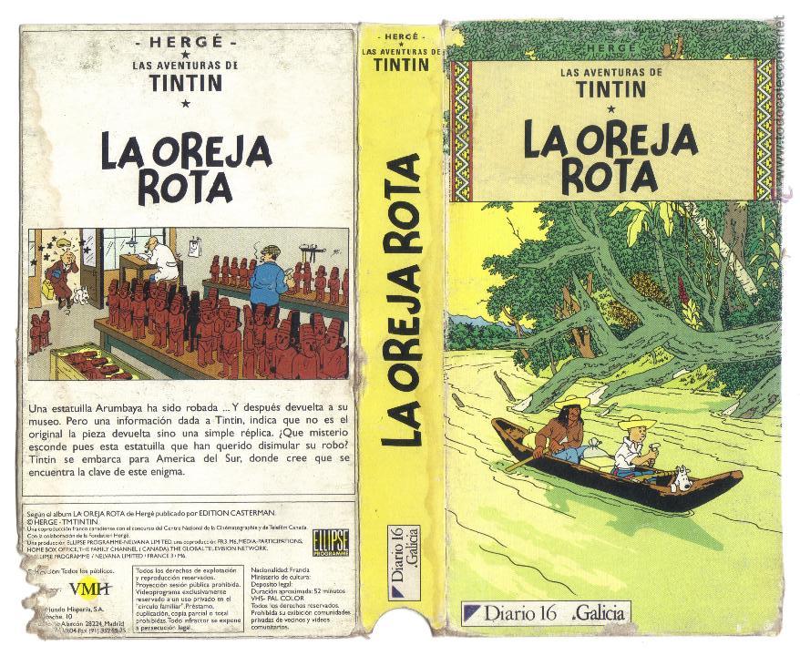 Cine: car&aacute;tula DE VHS - las aventuras de tintin