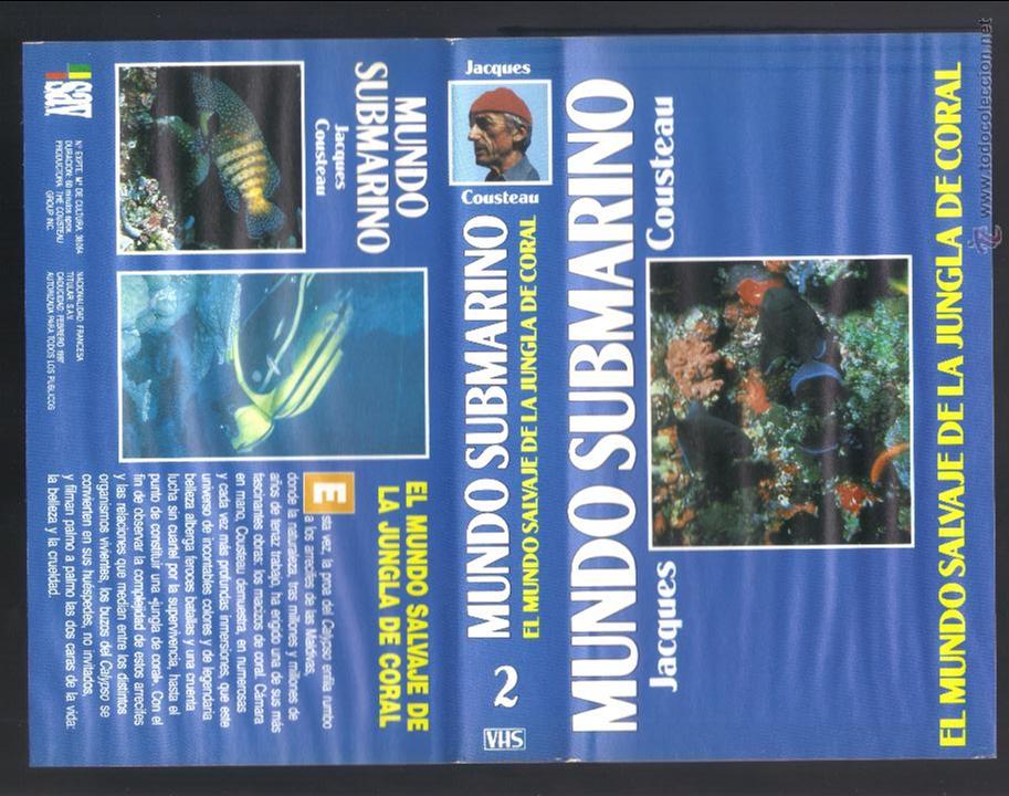 Cine: car&aacute;tula DE VHS - jacques cousteau - mundo submarino - n&uacute;mero 2
